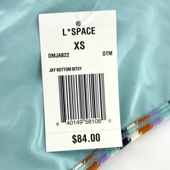 L*Space Printed Stripe Jay Bikini Bottom XS - Picture 9 of 10